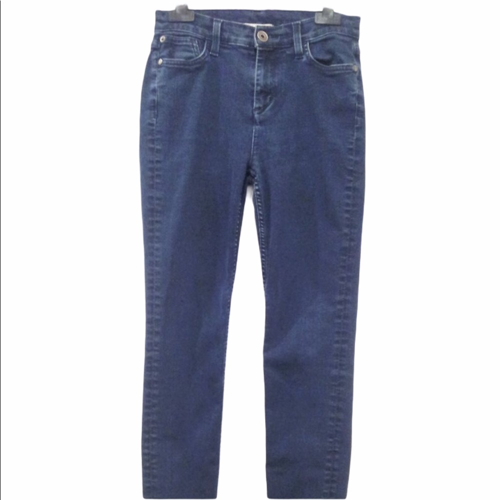 Alice + Olivia Jeans 27 Skinny Stretch Zip Pants Blue Denim USA